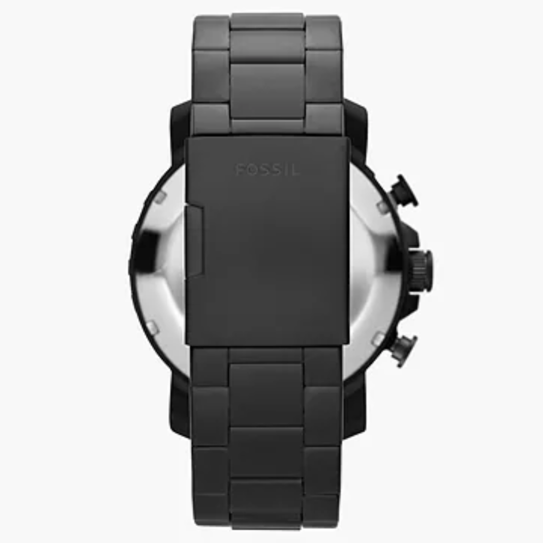 Fossil Nate Chronograph Black Stainless Steel Watch JR1401 - KRISHNA WATCH COMPANY