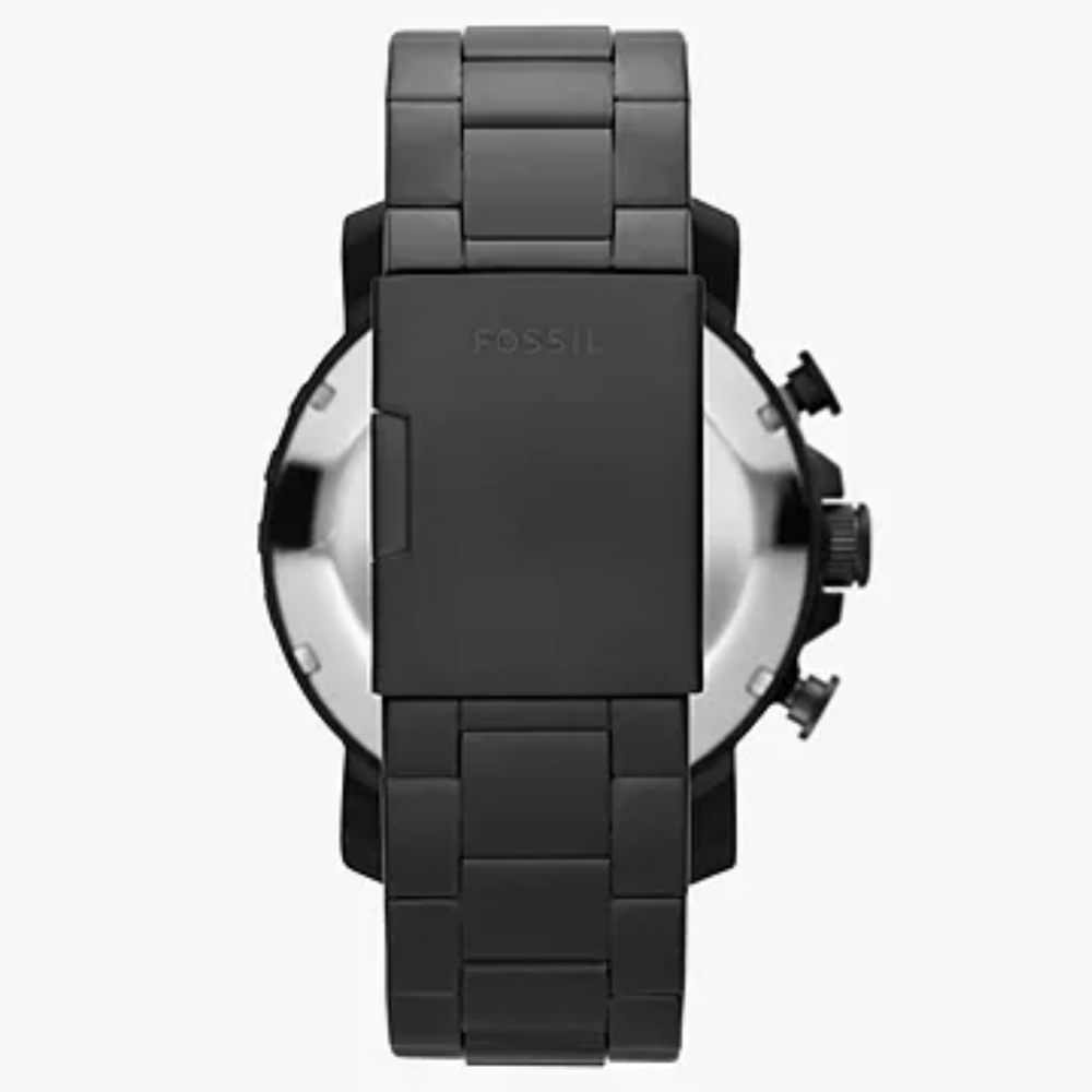 Fossil Nate Chronograph Black Stainless Steel Watch JR1401 - KRISHNA WATCH COMPANY
