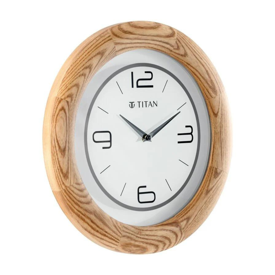Wooden Brown Wall Clock with Glass Dial - 31.8 cm x 31.8 cm (Medium) W0034WA01 - KRISHNA WATCH COMPANY