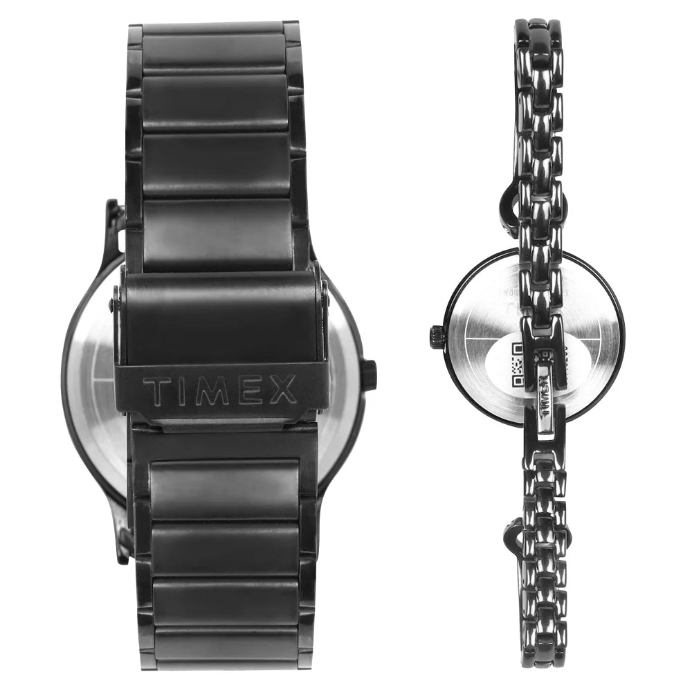 Timex Classics Pairs Black Dial Round Case Day Date/3 Hands Function Watch -TW00PR264 - KRISHNA WATCH COMPANY
