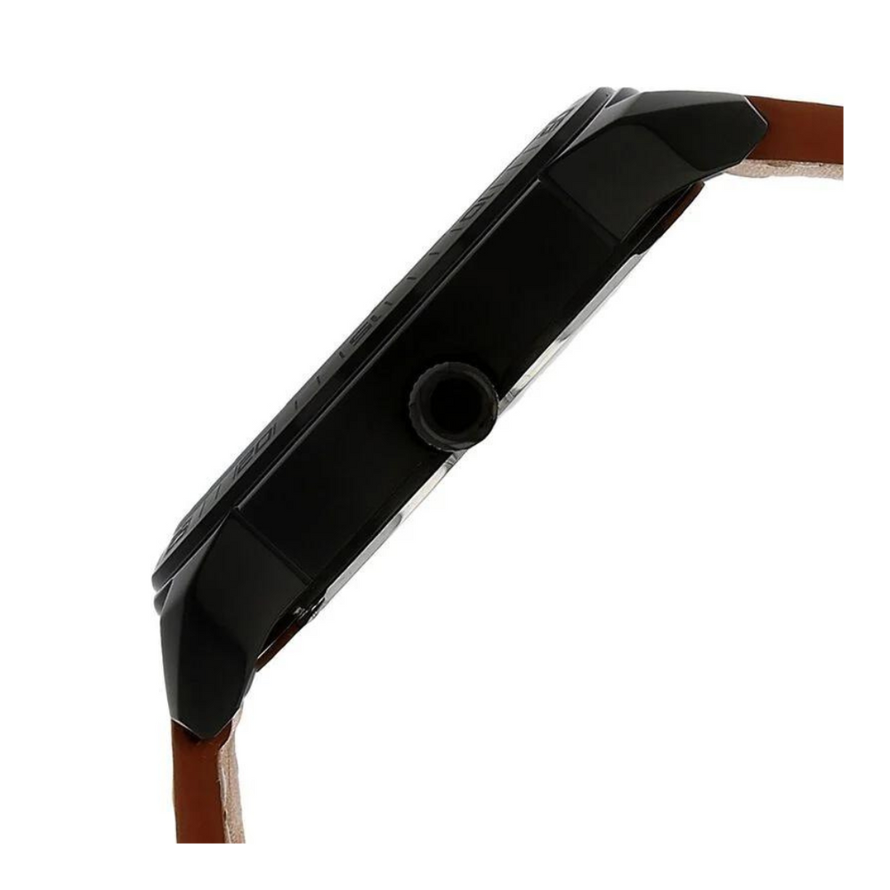 TITAN Black Dial Brown Leather Strap Watch 1585NL01 - KRISHNA WATCH COMPANY
