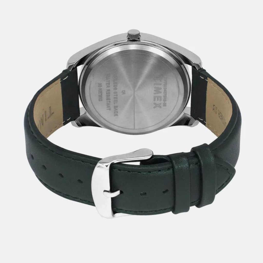Timex E Class Male Silver Analog Leather Watch TWTG10407 - KRISHNA WATCH COMPANY