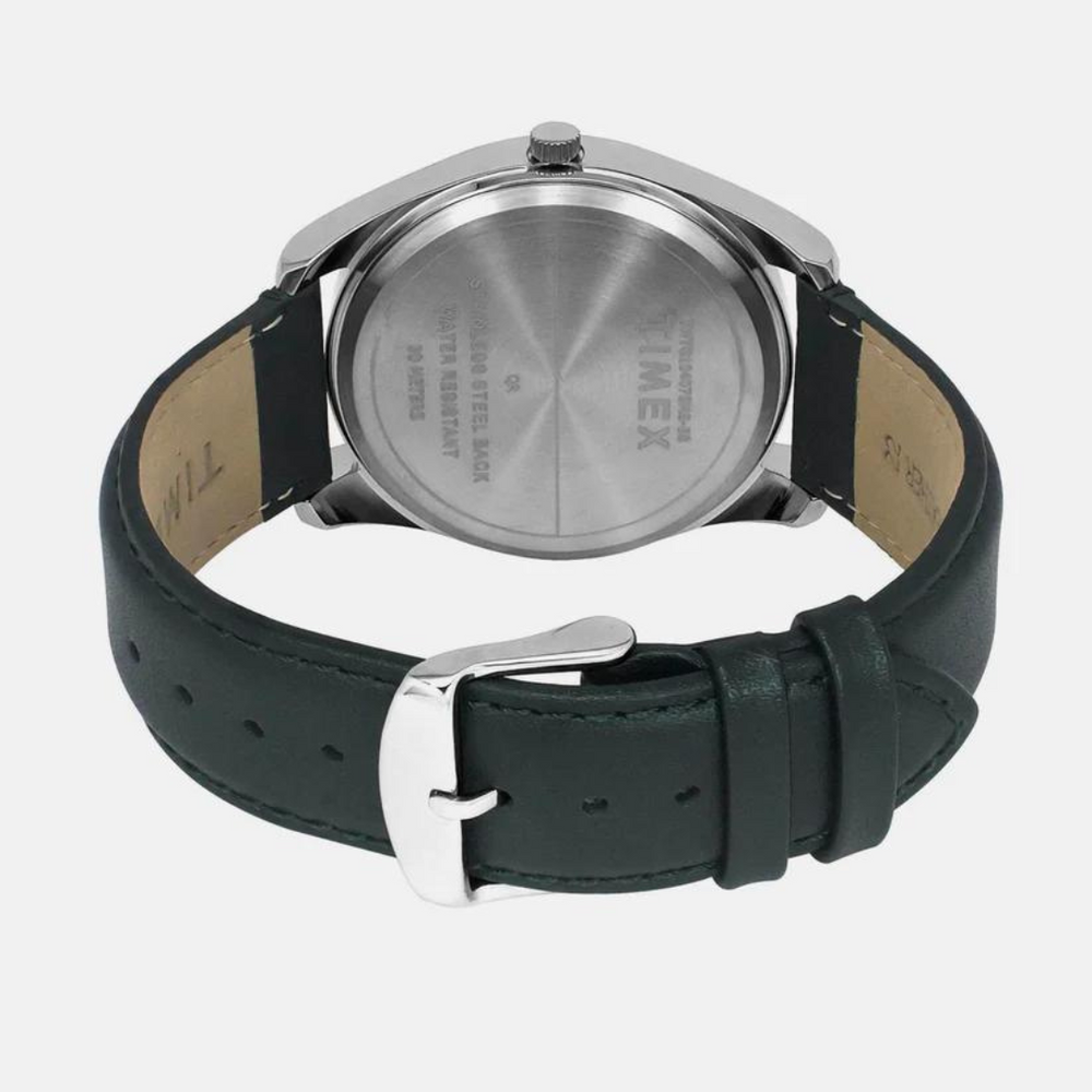 Timex E Class Male Silver Analog Leather Watch TWTG10407 - KRISHNA WATCH COMPANY