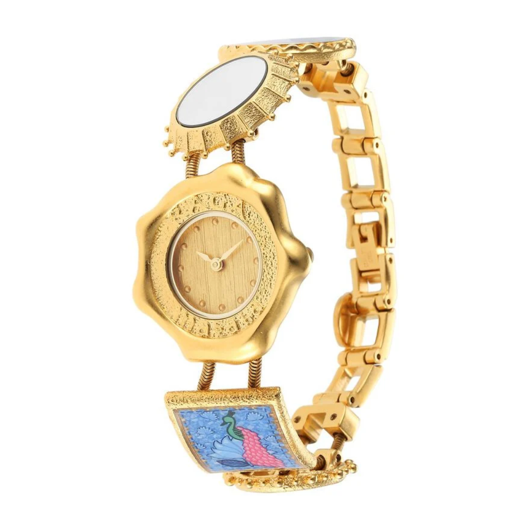 Titan Raga X Masaba Golden Dial Women Watch With Metal Strap 95165YM01 - KRISHNA WATCH COMPANY