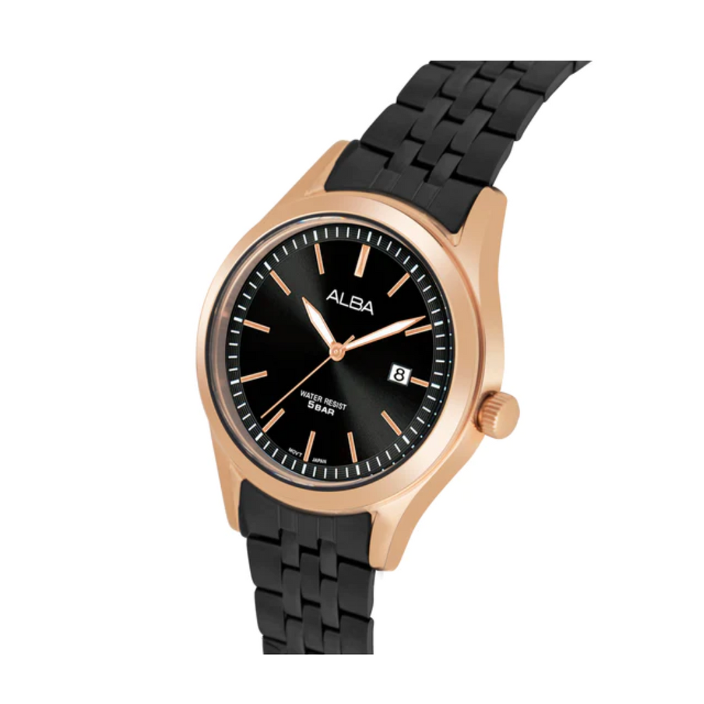 ALBA Onyx Black Dial Watch AS9S04X1 - KRISHNA WATCH COMPANY