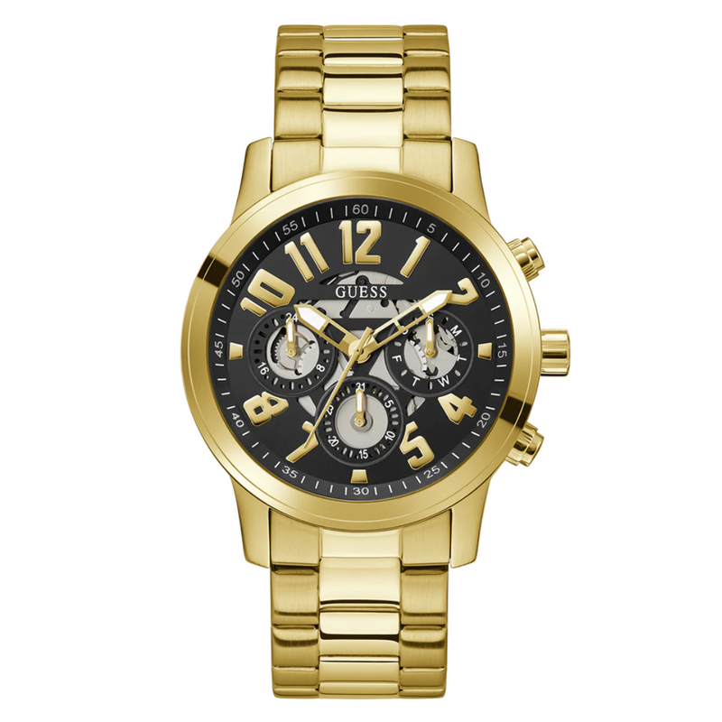 Guess Mens Gold Tone Multi-function Watch GW0627G2 - KRISHNA WATCH COMPANY