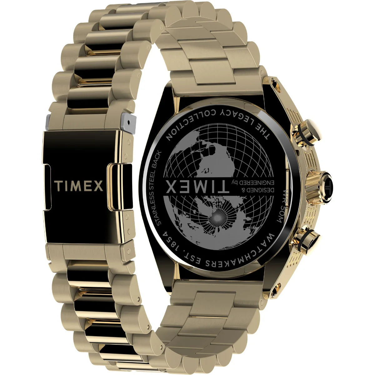 Timex Legacy Tonneau Chronograph 42mm Stainless Steel Bracelet Watch TW2W22100UJ - KRISHNA WATCH COMPANY