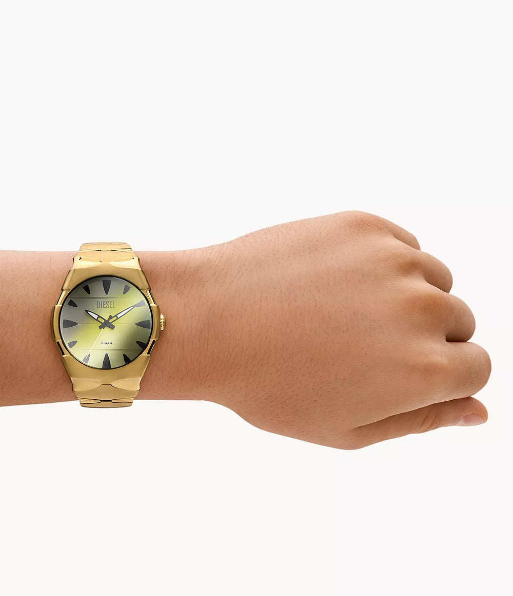 Diesel D-Sruptor Three-Hand Gold-Tone Stainless Steel Watch DZ2214 - KRISHNA WATCH COMPANY