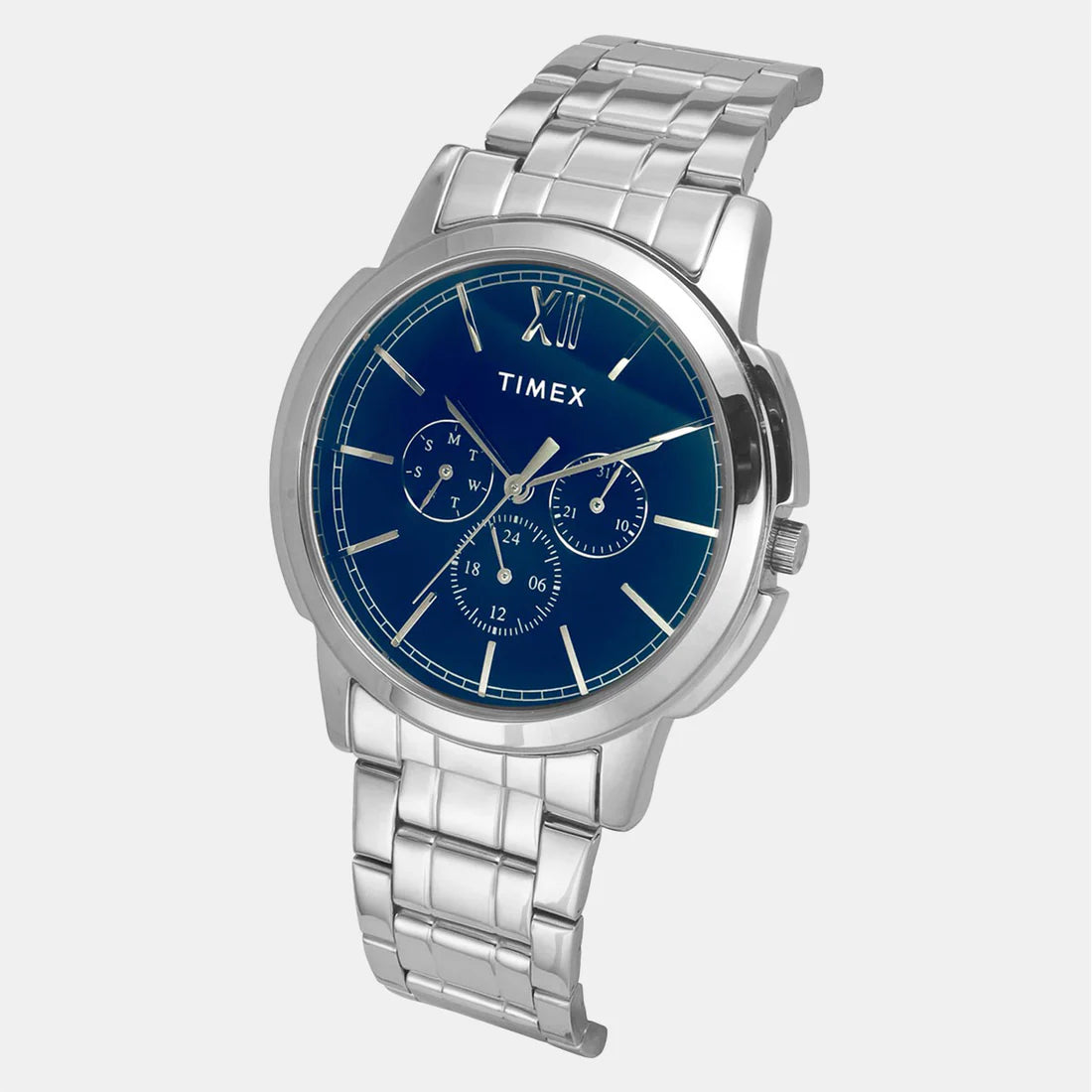 TIMEX Men's Blue Round Chronograph Stainless Steel Watch TW000U321 - KRISHNA WATCH COMPANY