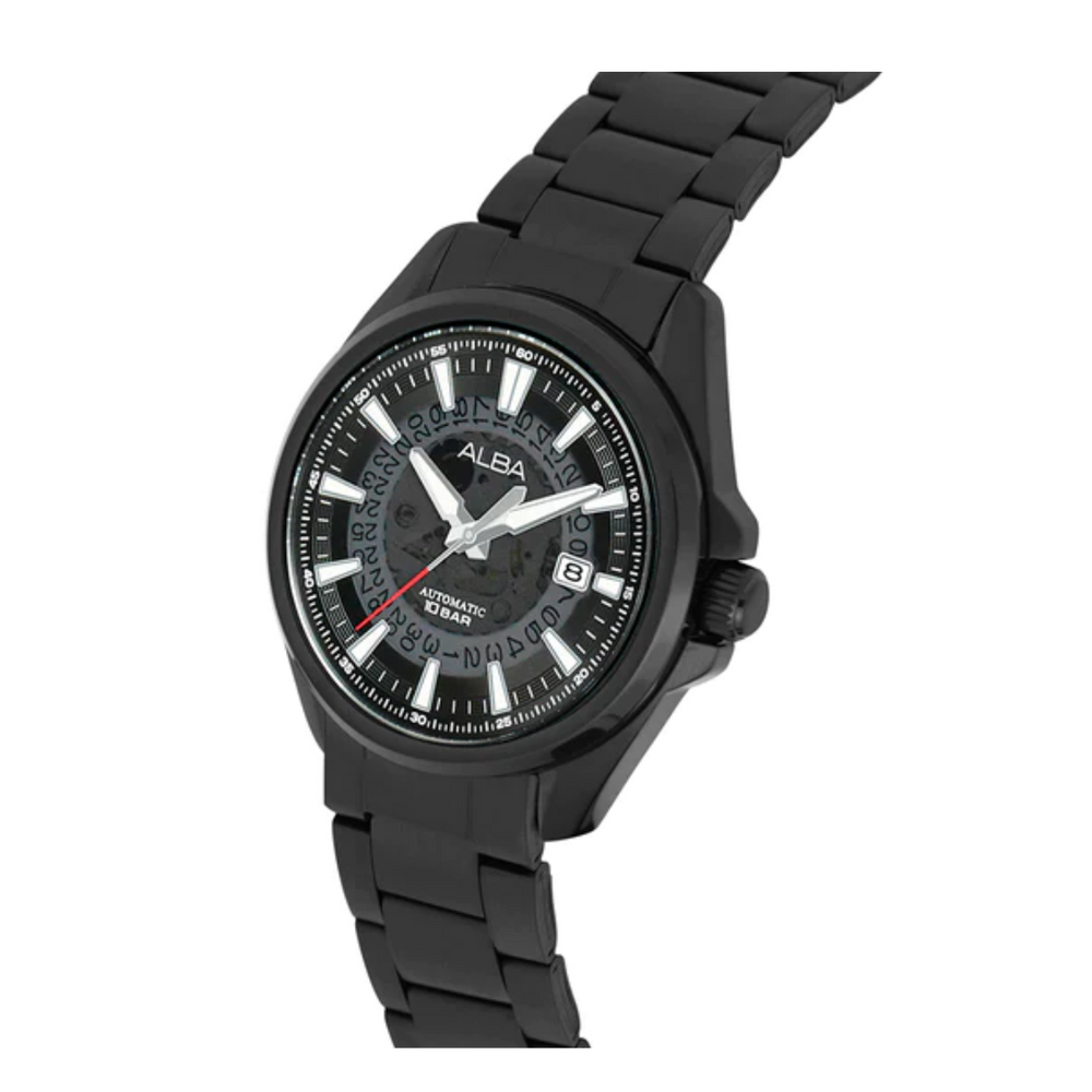 ALBA Black Skeleton Dial Watch - AU4025X1 - KRISHNA WATCH COMPANY