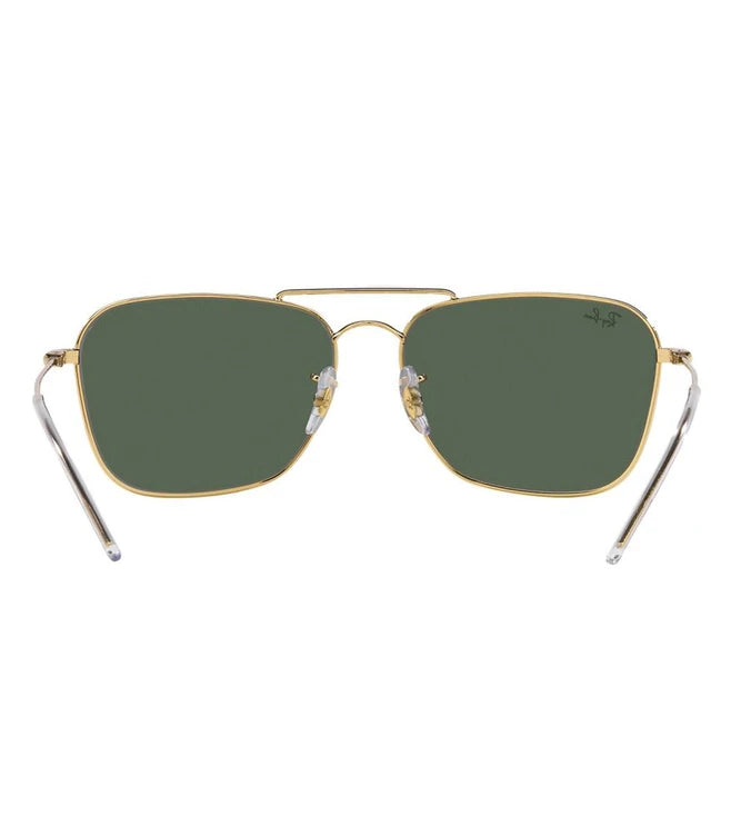 RAY-BAN Reverse Collection Arista Gold Frame Green Lens Square Sunglasses 0RBR0102S001 VR58 / 0RB0102S001/VR58 - KRISHNA WATCH COMPANY