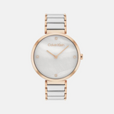 Calvin Klein Minimalistic T-Bar Female Mother Of Pearl Analog Stainless Steel Watch 25200430