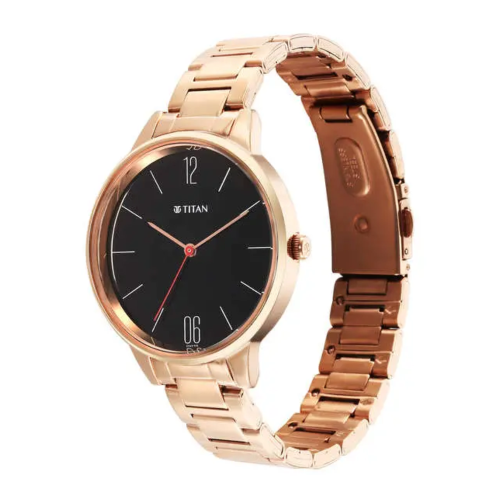 Titan Quartz Analog Black Dial Watch for Women - 2648WM05 - KRISHNA WATCH COMPANY