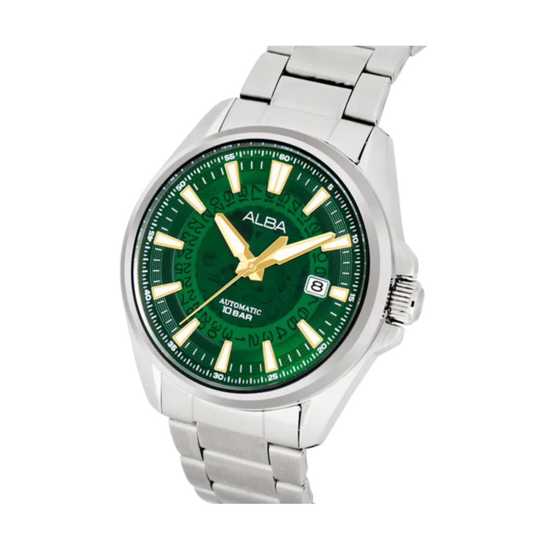 Alba Green Skeleton Dial Watch AU4027X1 - KRISHNA WATCH COMPANY