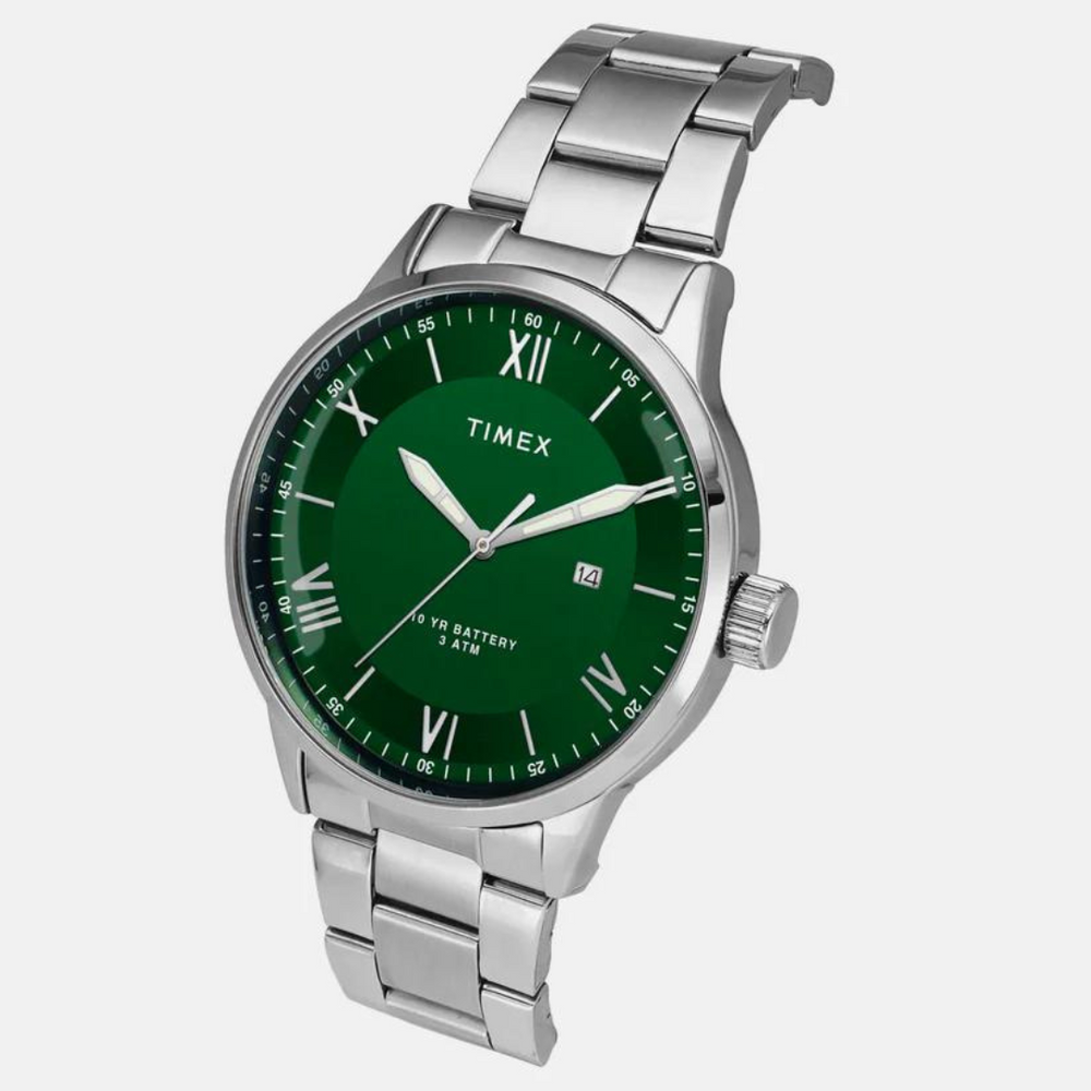 Timex E Class Male Green Analog Stainless Steel Watch TWEG19918 - KRISHNA WATCH COMPANY