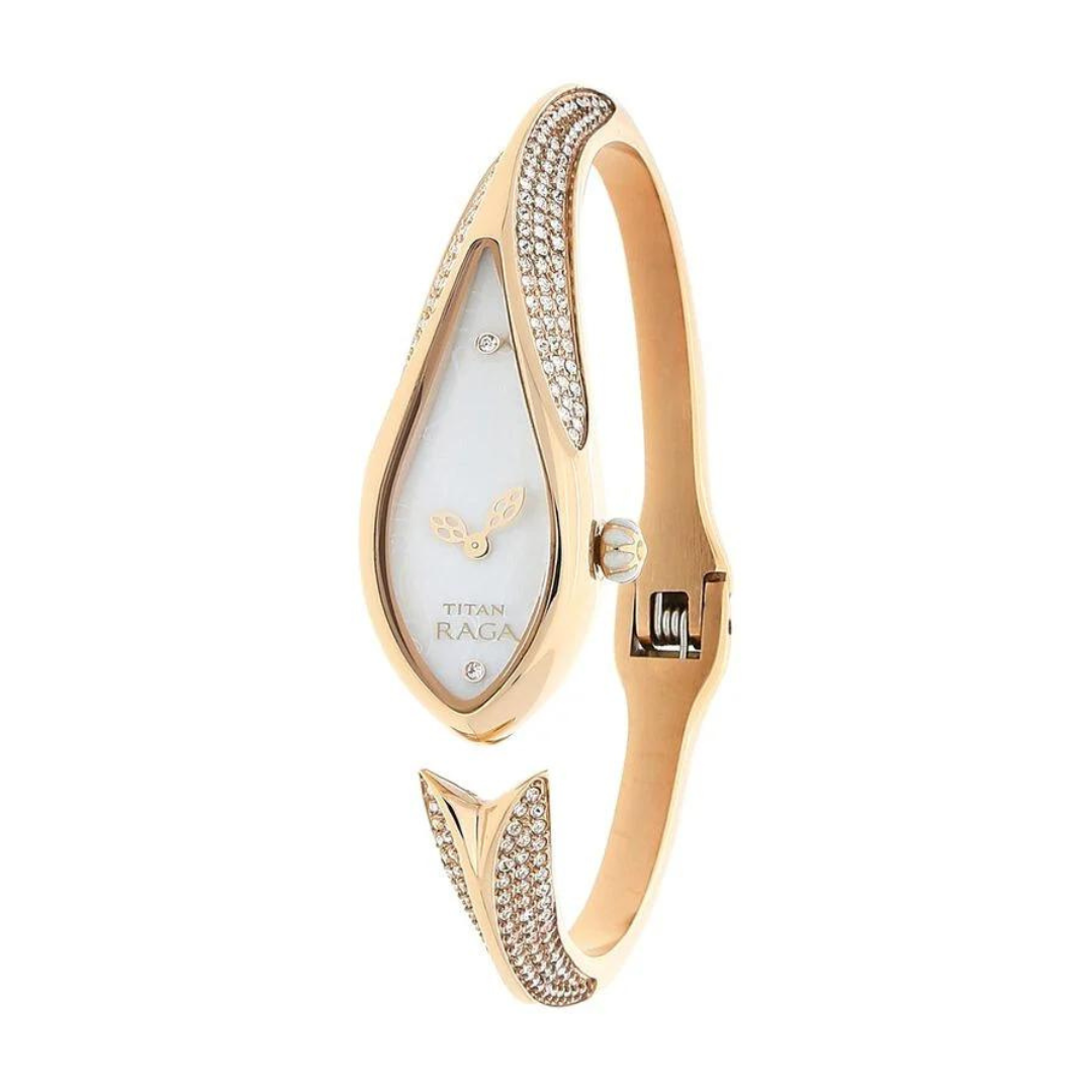 Titan Raga Aqua Mother of Pearl Dial Analog Watch for Women - 9812WM01 - KRISHNA WATCH COMPANY