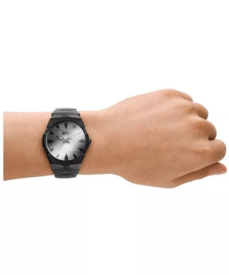 Diesel Men's D-SRUPTOR (42mm) Silver Dial / Black Stainless Steel DZ2213 - KRISHNA WATCH COMPANY