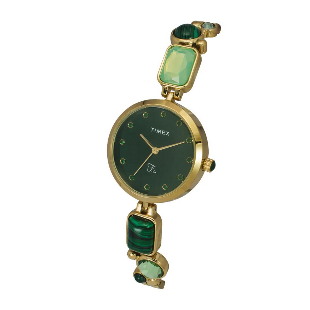 Timex Women Green Round Analog Dial Watch- TWEL17801 - KRISHNA WATCH COMPANY