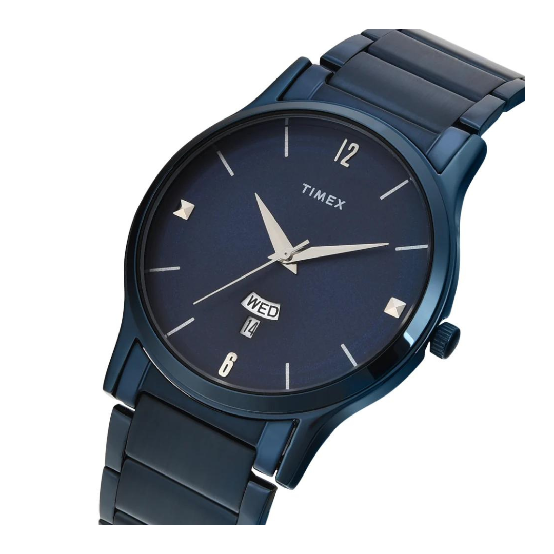 Timex Men Blue Round Analog Dial Watch- TW000R460 - KRISHNA WATCH COMPANY