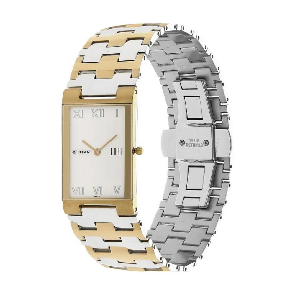Titan Quartz Analog Silver Dial Stainless Steel Strap Watch for Men 1296BM02 - KRISHNA WATCH COMPANY