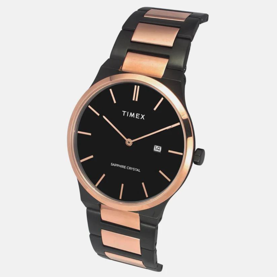 Timex E Class Male Black Analog Stainless Steel Watch TWEG23601 - KRISHNA WATCH COMPANY
