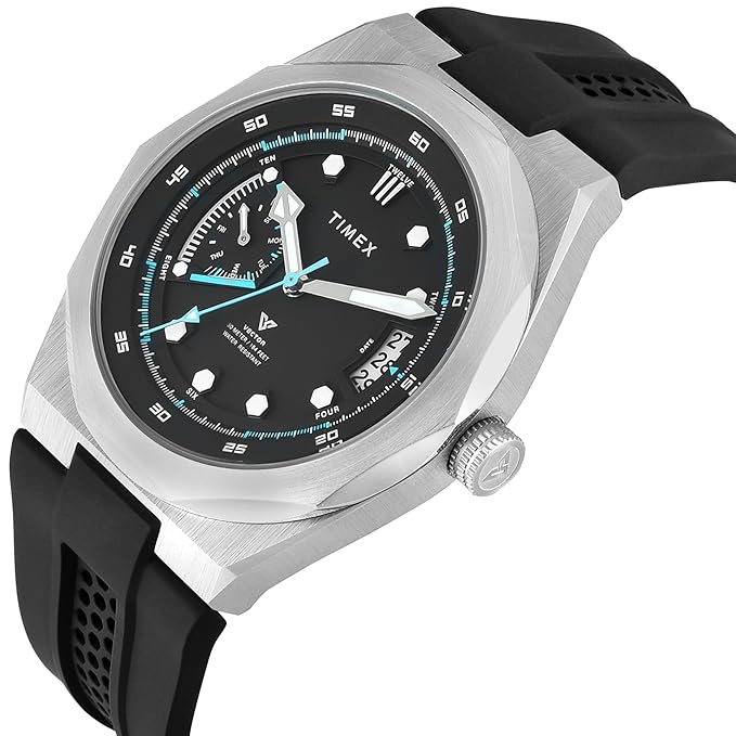 Timex Vector Round 43mm Black Dial Analog Men Watch - TWEG31000 - KRISHNA WATCH COMPANY