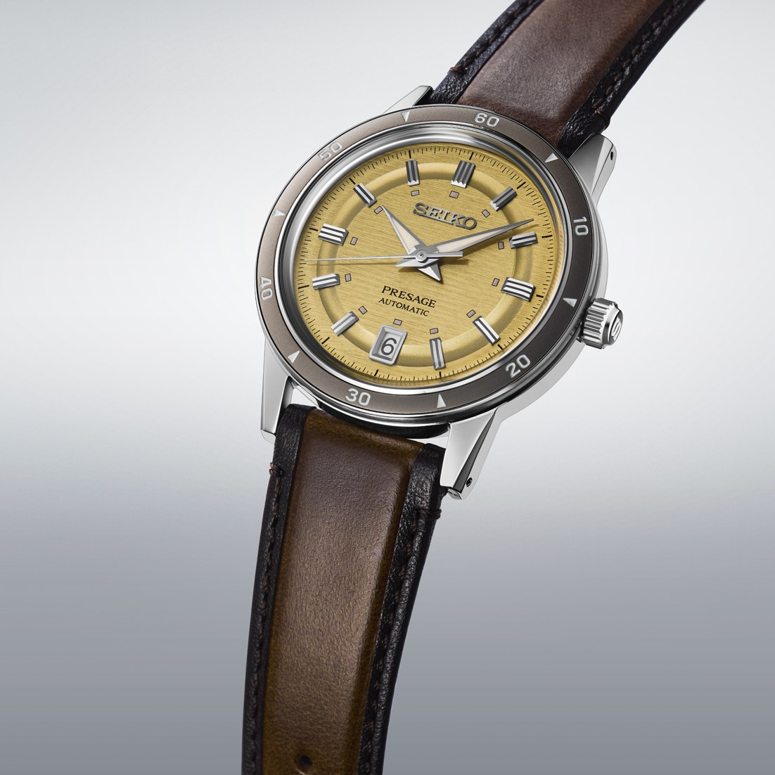 Seiko Presage Style 60s in Golden Yellow - SRPL75J1 - KRISHNA WATCH COMPANY