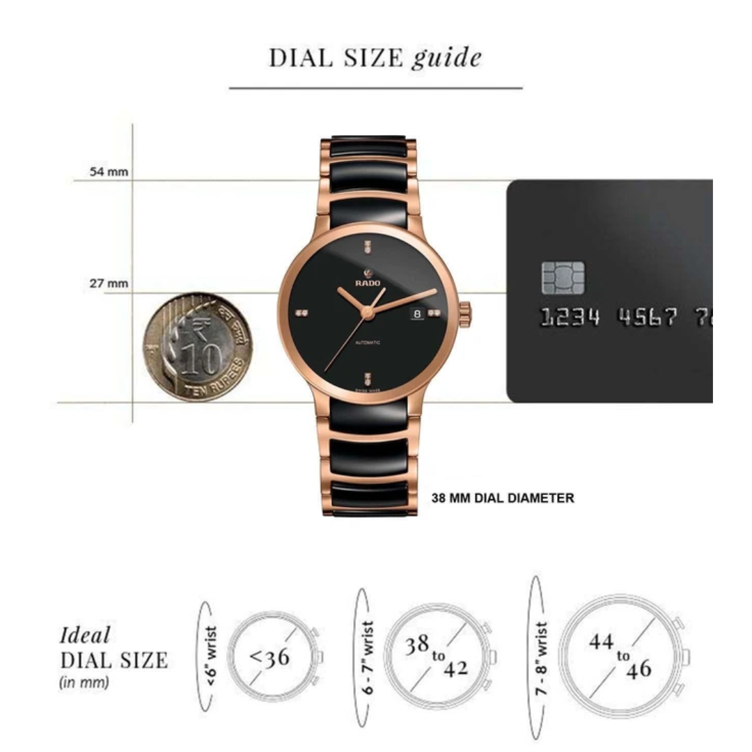 RADO Centrix Automatic Unisex Watch - R30036712 - KRISHNA WATCH COMPANY