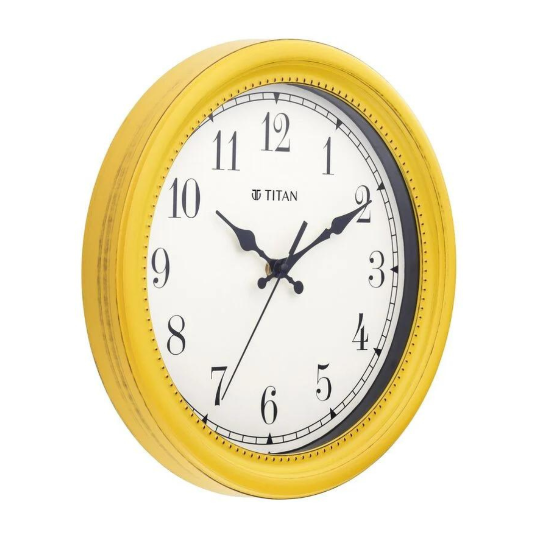 Contemporary Distressed Finish White Wall Clock with Silent Sweep Technology - 30 cm x 30 cm (Medium) W0042PA01A - KRISHNA WATCH COMPANY