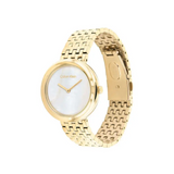 Calvin Klein Twisted Bezel Quartz White Round Dial Women's Watch - 25200321