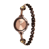 Titan Raga Viva Quartz Analog Rose Gold Dial Brown Metal Strap Watch for Women 2576QM01
