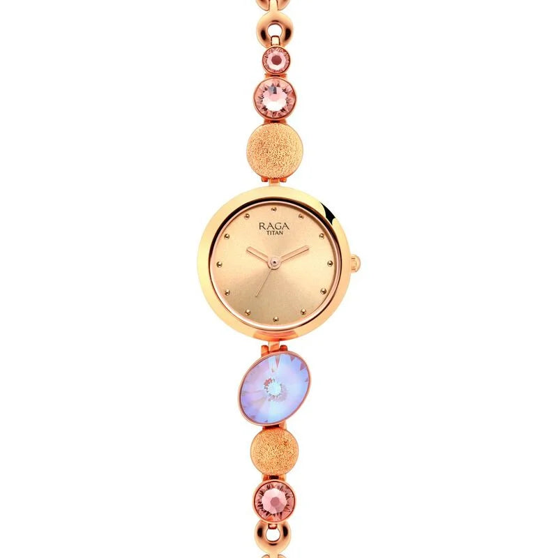 Titan Raga Women's Charm: Elegant Mother with Ornate Strap Watch - 2606WM08 - KRISHNA WATCH COMPANY