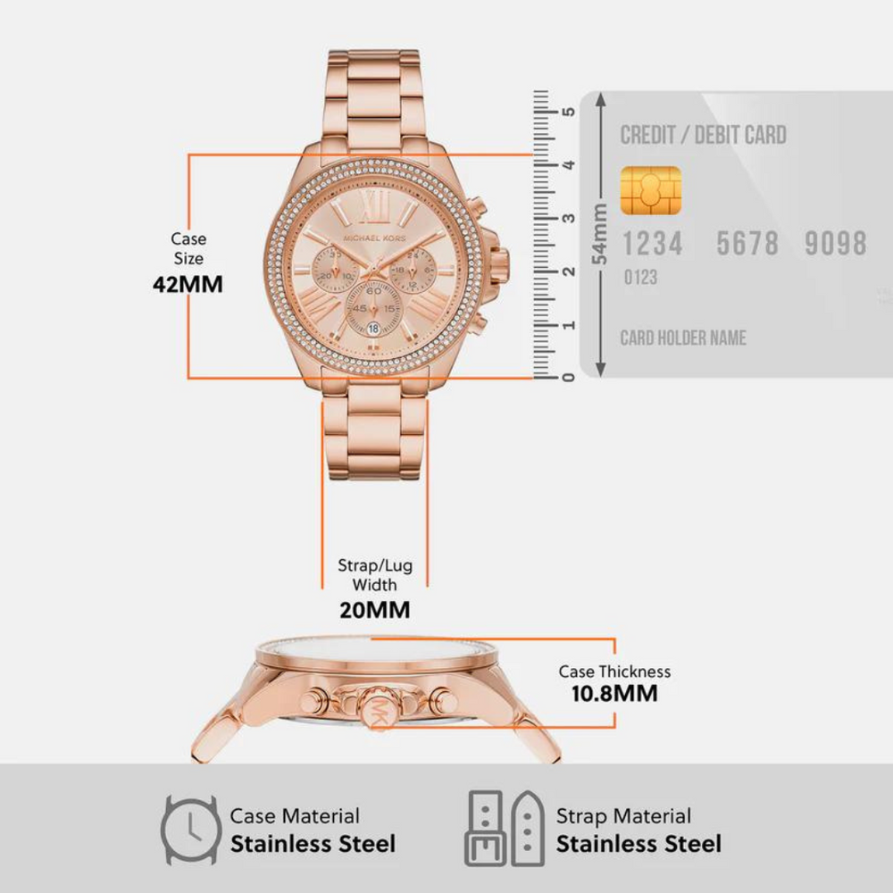 michael kors Wren Chronograph Watch for Women MK7430 - KRISHNA WATCH COMPANY