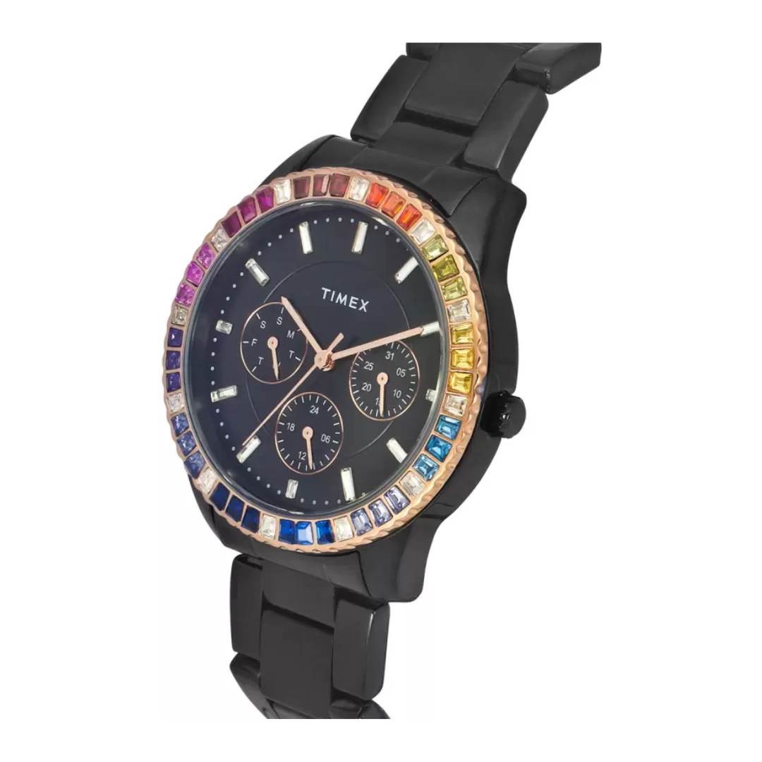 Female Black Analog Stainless Steel Watch TWEL16804 - KRISHNA WATCH COMPANY