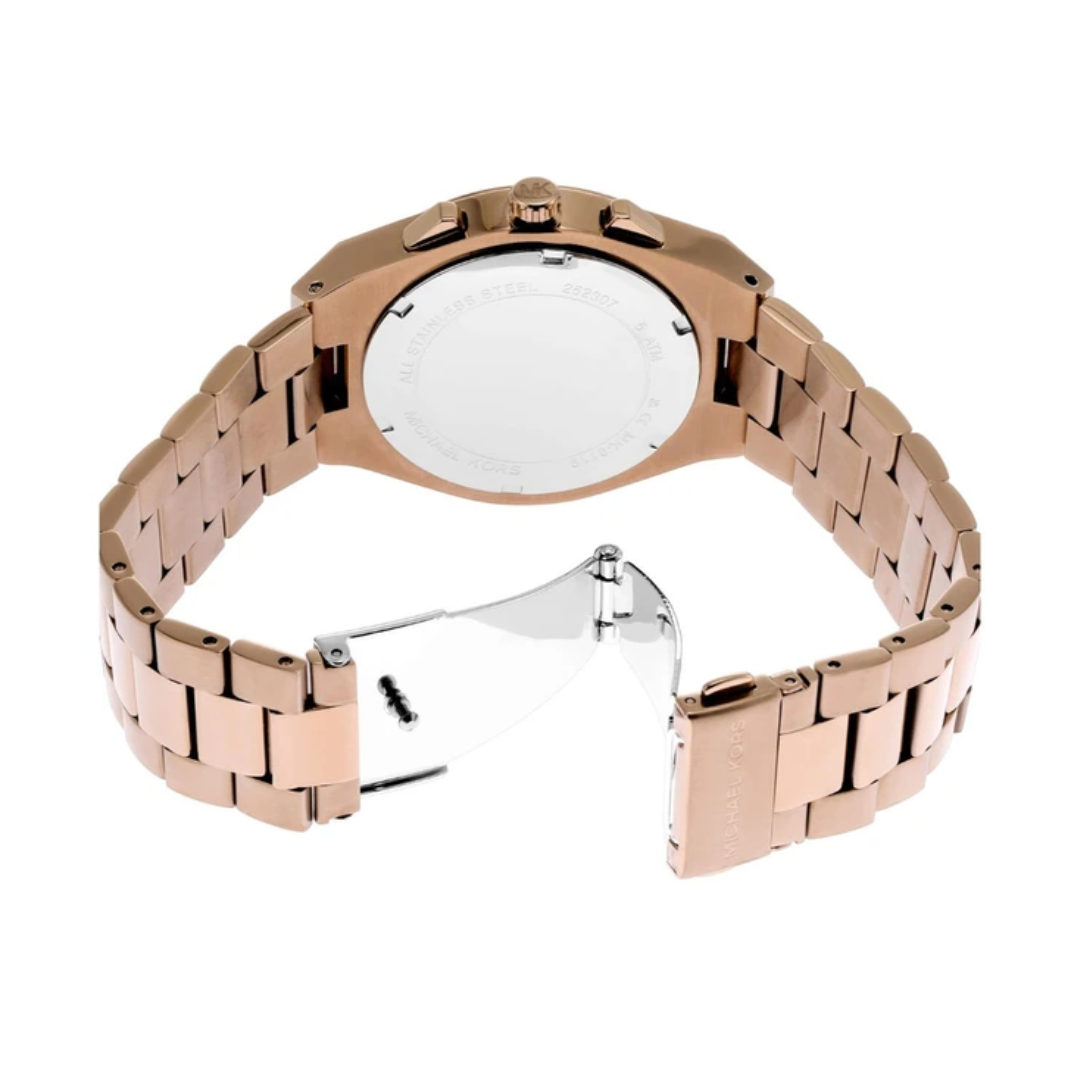 Michael Kors Oversized Lennox Beige Gold-Tone Watch MK9119 - KRISHNA WATCH COMPANY