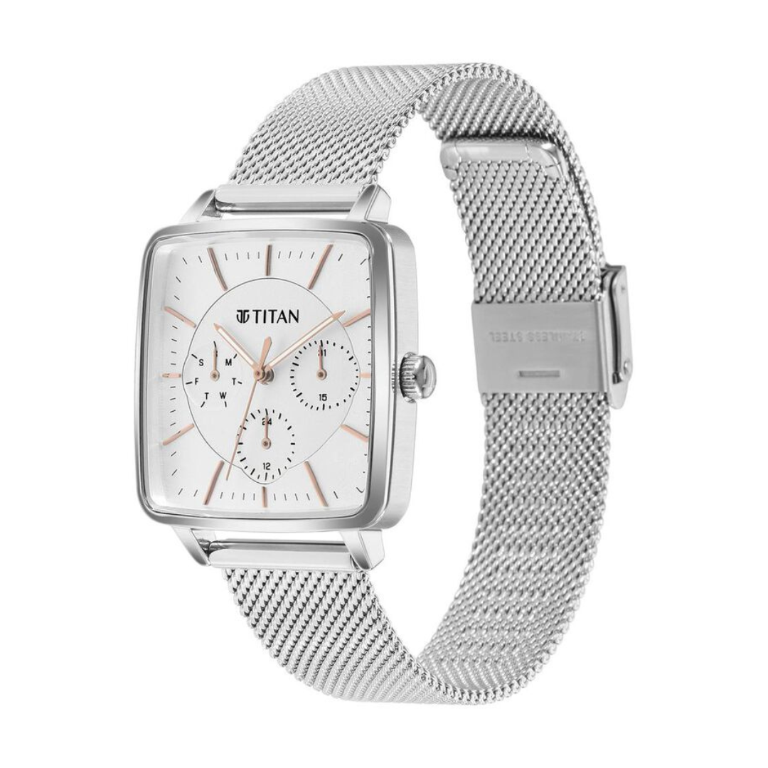 Titan Avant Garde Silver Dial Quartz watch for Women - 95176SM01 - KRISHNA WATCH COMPANY