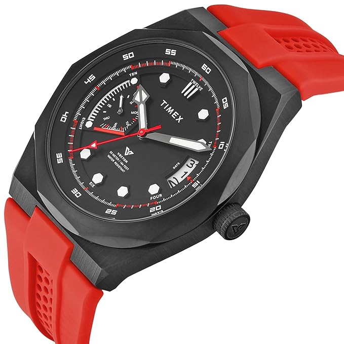 Timex Vector Round 43mm Black Dial Analog Men Watch - TWEG31001 - KRISHNA WATCH COMPANY
