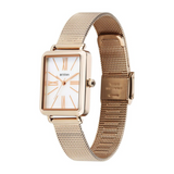 Titan Slimline Quartz Analog Mother Of Pearl Dial Rose Gold Stainless Steel Strap Watch for Women 95181WM01