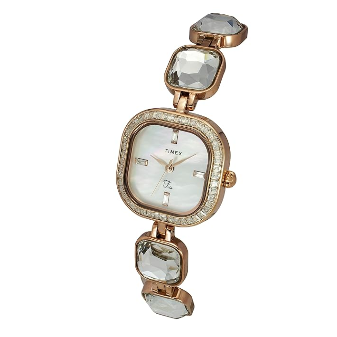 Timex Women Mother of Pearl Cushion Analog Dial Watch- TWEL17105 - KRISHNA WATCH COMPANY