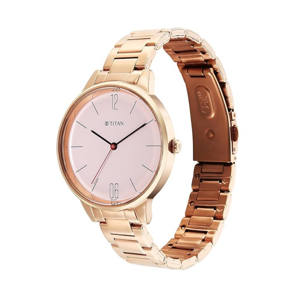 Titan Quartz Analog Rose Gold Dial Watch for Women - 2648WM04 - KRISHNA WATCH COMPANY