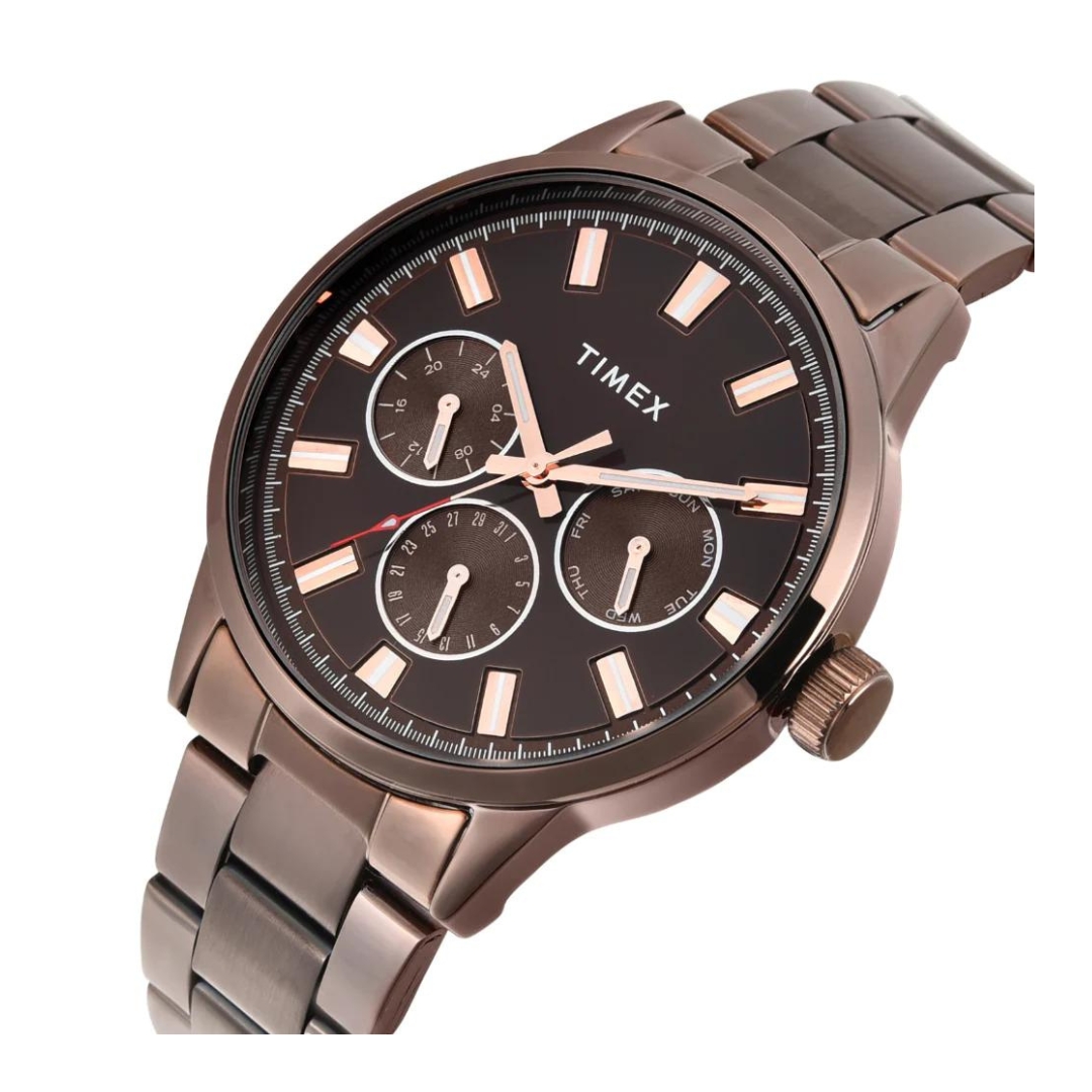 Timex Men Brown Round Multifunction Dial Watch- TWEG19929 - KRISHNA WATCH COMPANY