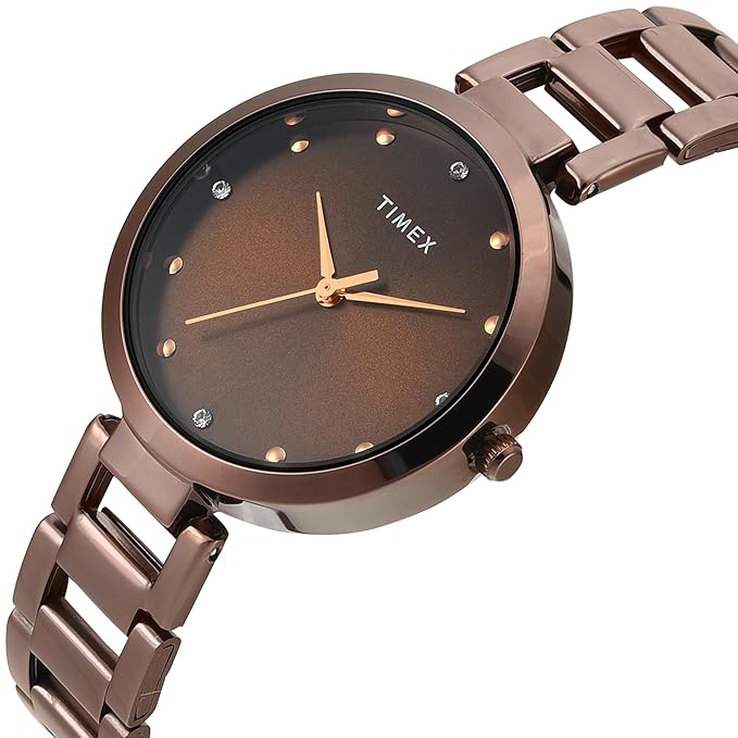 Timex Women Brown Round Dial Analog Watch - TW000X272 - KRISHNA WATCH COMPANY