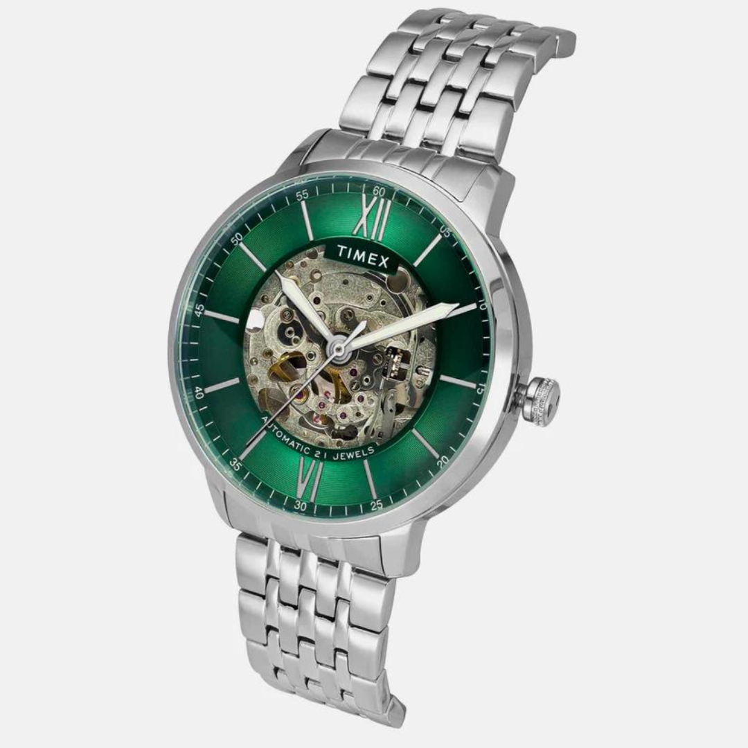 Timex E Class Male Green Analog Stainless Steel Watch TWEG23502