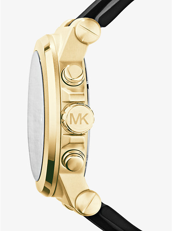 Michael Kors Oversized Dylan Gold-Tone and Silicone Watch MK8325