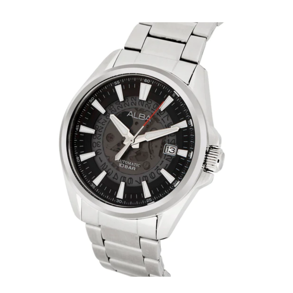 Alba Black Skeleton Dial Watch with White Hands AU4031X1 - KRISHNA WATCH COMPANY