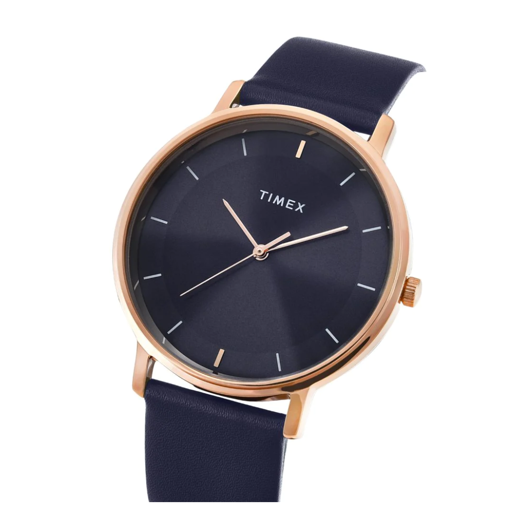 Timex Men Blue Round Analog Brass Dial Watch- TW0TG8015 - KRISHNA WATCH COMPANY