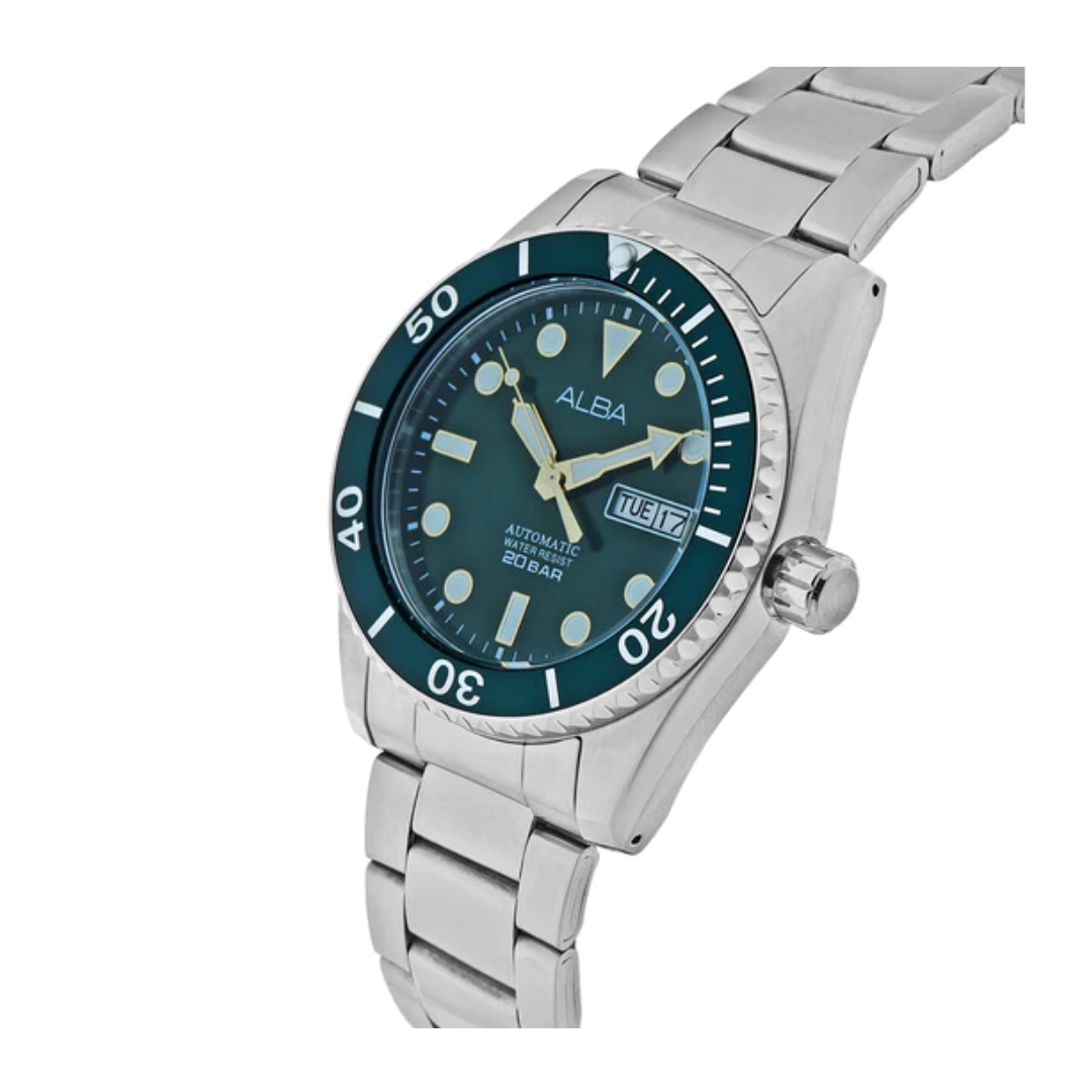 Alba Green Dial Mechanical AL4287X1 - KRISHNA WATCH COMPANY