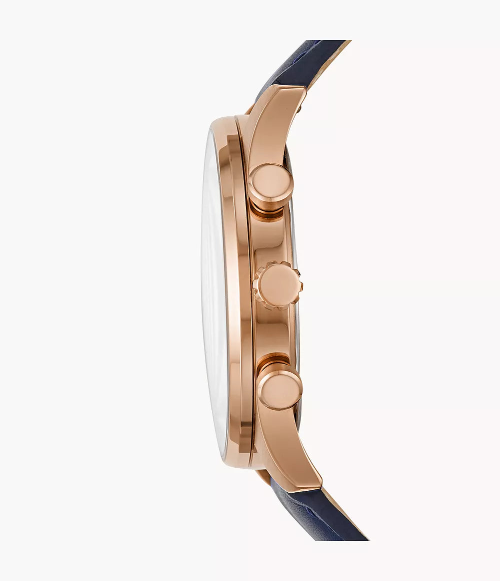 Fossil Sullivan Multifunction Navy Leather Watch - BQ2449