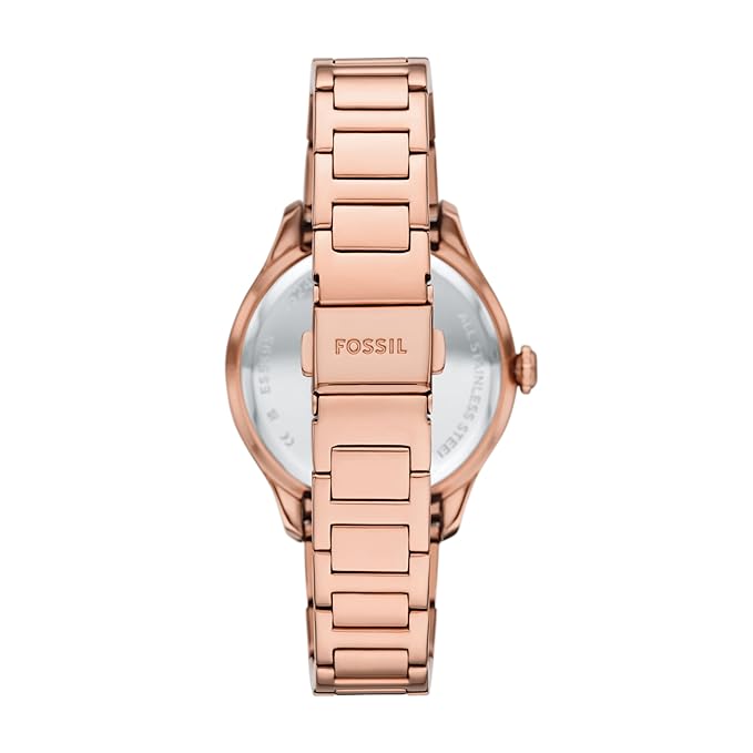 Fossil Gilmore Three-Hand Date Rose Gold-Tone Stainless Steel Watch - ES5394 - KRISHNA WATCH COMPANY