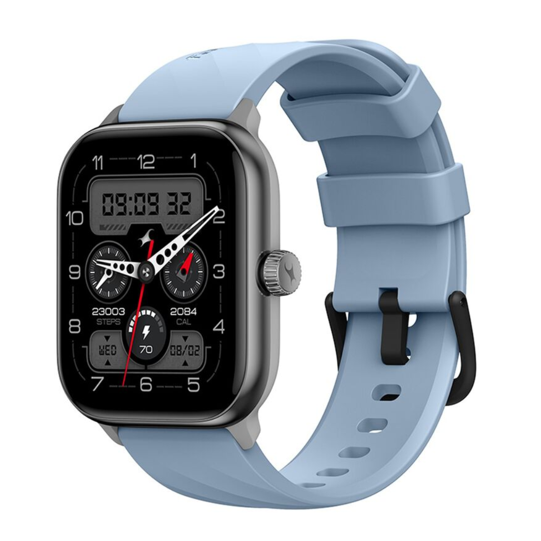 Fastrack Nitro Pro with 4.69 cm AMOLED Display, AOD, Functional Crown, BT Calling Smartwatch with Fluoroscent Blue Strap 38105PP04 - KRISHNA WATCH COMPANY